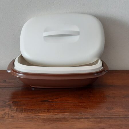 vintage tupperware bruine bruin serveerwonder serveer wonder