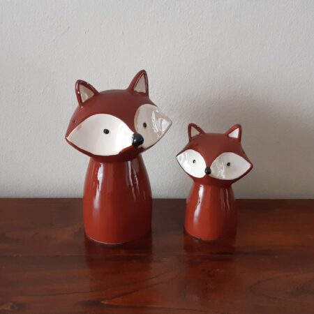 Vintage vosjes, set 2 stuks