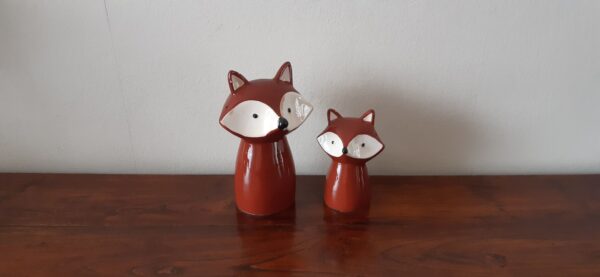 Vintage vosjes, set 2 stuks