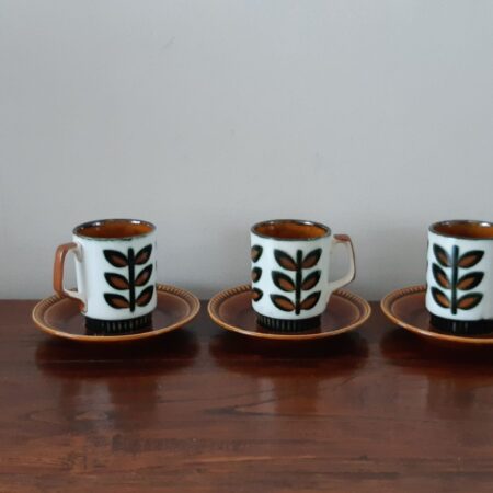 Set van 3 vintage Boch koffie kop en schotels
