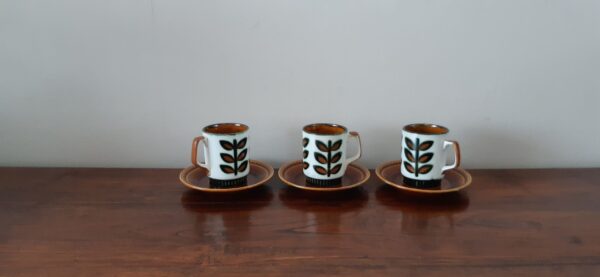 Set van 3 vintage Boch koffie kop en schotels