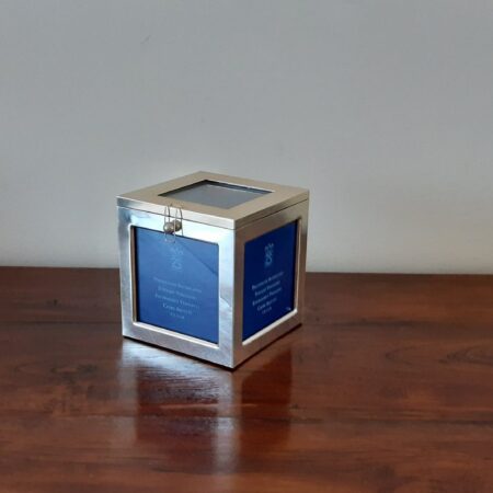 Verzilverde fotokubus 11,5 cm