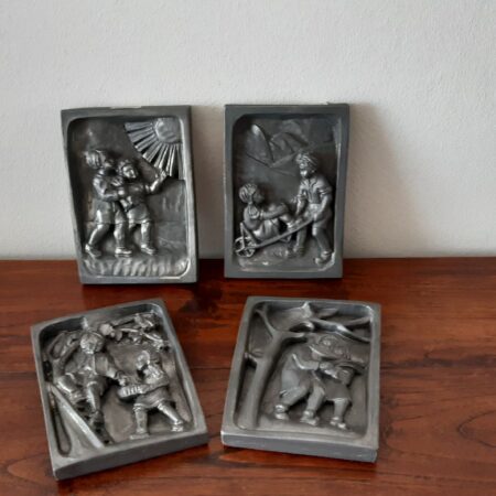 vintage wanddecoratie 4 vier jaargetijden zinn aus dem hunsruck