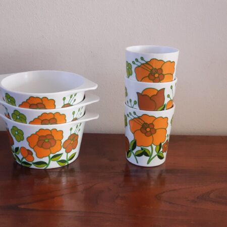 Vintage melamine Tefal servies, 6 delig