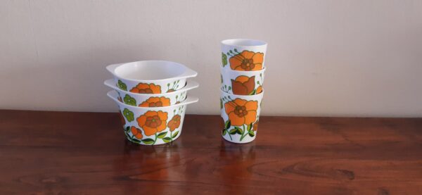 Vintage melamine Tefal servies, 6 delig