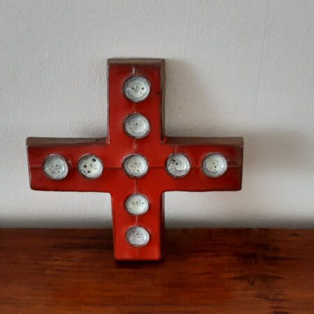 Vintage keramiek kruis 16,5 cm