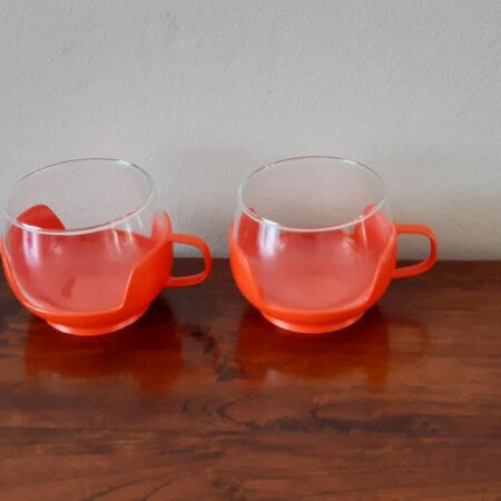 vintage retro theeglas theeglazen in houder