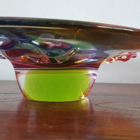 Glazen vintage schaal Josef Rozinek, 28 cm