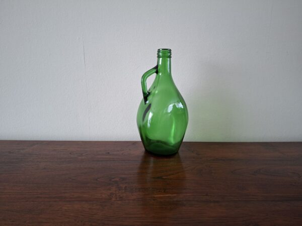 Groene glazen fles met handvat 28 cm