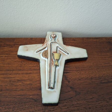 Keramiek vintage wanddecoratie kruis