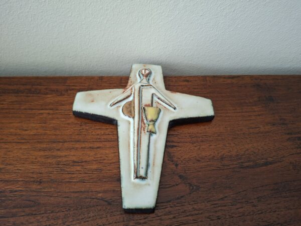 Keramiek vintage wanddecoratie kruis