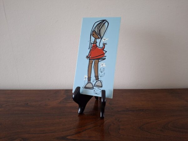 Vintage blauw tegeltje