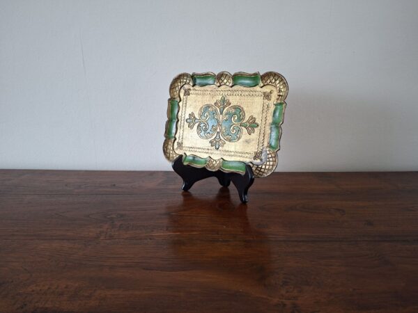 Florentijns dienblad goud groen 25 cm